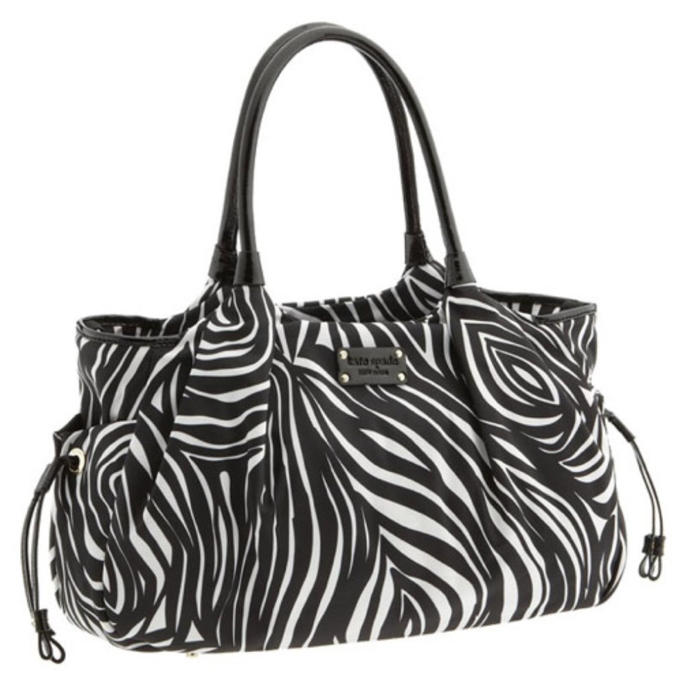 Kate Spade ZEBRA Cape Mountain Stevie Baby Bag shoulder stroller diaper tote NWT